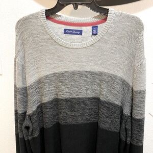 English Laundry Men’s Long Sleeve Black & Gray Knit Sweater - XXL